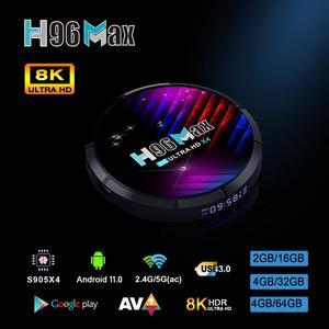 H96 MAX X4 Android 11 Amlogic S905X4 Smart TV BOX 4GB RAM 32GB  ROM 2.4G&5G Wifi 100M BT4.0 8K Set Top Box VS TANIX