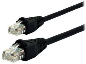 75' Cat6 PLENUM ETHERNET BLACK Patch Cable RJ45 CONNECTORS INSTALLED USA MADE