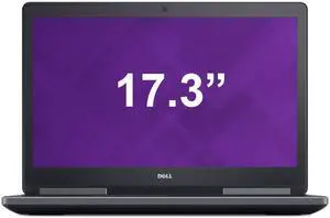 Dell Precision 7710 Mobile Workstation 17.3" FHD 1920 x 1080 Intel i7 Quad Core 2.70GHz 32GB RAM 256GB SSD nVidia Quadro M3000M Camera Backlit Keyboard Bluetooth WiFi Windows 10 Professional 64-bit