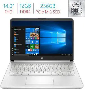 HP 14-inch FHD IPS Anti-Glare Display Laptop PC, Intel Core i5-1035G1 up to 3.6GHz, 12GB DDR4, 256GB PCIe M.2 SSD, Bluetooth, Backlit Keyboard, HD Webcam, WiFi, Windows 10 w/Tigology Mousepad