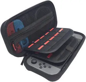 Mazepoly Carry Case for Nintendo Switch Portable Travel Case with 20 Game Card Storage for Nintendo Switch Console,Black