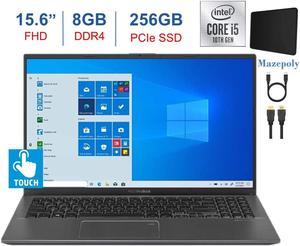 Newest ASUS VivoBook 15.6-inch Touchscreen FHD Laptop PC, 10th Gen Quad-Core Intel I5-1035G1, 8GB DDR4, 256GB PCIe SSD, Fingerprint Reader, Windows 10 Home w/Mazepoly Accessories