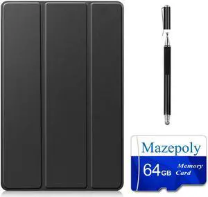 Mazepoly Galaxy Tab A7 (SM-T500/T505/T507) Accessories Bundle:Samsung Tab A7 10.4 inch Smart Black Case, 64GB Memory Card with adapter and Micro-Fiber Touch Screen Stylus Capacitive Pen