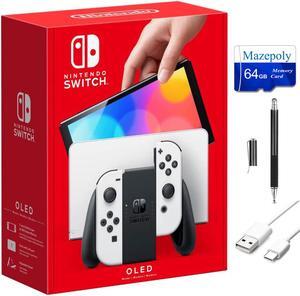 Newest Nintendo Switch 64G OLED Model Bundle, Nintendo Switch Console with White Joy-Con Controllers, Vibrant 7-inch OLED Screen, 64GB Storage, HDMI, Bluetooth, Mazepoly Accessories