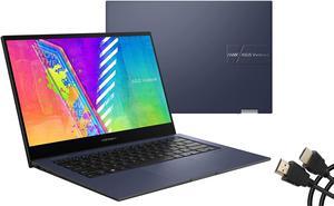 ASUS VivoBook Go 14 Flip Thin and Light 2in1 Laptop 14 inch HD Touch Intel Celeron N4500 CPU UHD Graphics 4GB RAM 64GB eMMC 128GB SSD M2 PCIe NumberPad Windows 11 Home in S Mode Quiet Blue