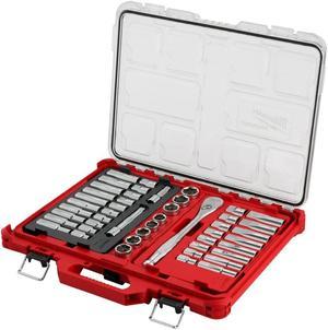 Milwaukee 1/2 in. Drive SAE/Metric Ratchet and Socket Mechanics Tool Set with PACKOUT Case (47-Piece)