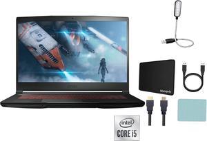 MSI GF63 Thin 15.6" Gaming Laptop, FHD 144Hz, Intel Core i5-11400H, NVIDIA GeForce RTX 3050, 12GB Memory, 512GB NVMe SSD, Windows 11 Home, Black + Mazepoly Accessories