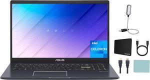 ASUS 15.6" FHD VivoBook Go L510 Ultra Thin Laptop, Intel Celeron N4020, 1.1GHz, 4GB RAM, 128GB eMMC, 1 Year Office 365 included, Win11, Backlit Keyboard, 180 Degree Hinge, Black + Mazepoly Accessories
