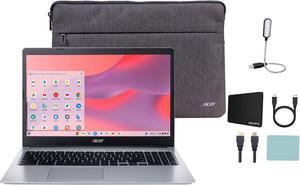 Acer Chromebook 315 15.6" HD(1366 x 768) Display Laptop, Intel Celeron N4020, 4GB LPDDR4, 64GB eMMC, Long Battery Life, Chrome OS, Wi-Fi 5, Bluetooth, Silver with Sleeve + Mazepoly Accessories