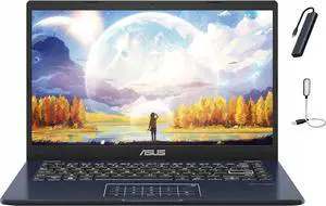 ASUS Vivobook E410 14" FHD Thin Laptop, Intel Celeron N4500 Processor, 4GB RAM, 128GB eMMC, Intel UHD Graphics, Win 11 Home S, Star Black with Mazepoly Accessories