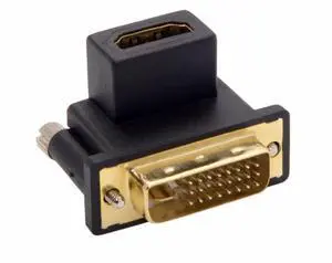 CY 90 Degree Up Angled DVI Male to HDMI Female Adapter for Computer & HDTV & Graphics Card CY 90 Degree Up Angled DVI Male to HDMI Female Adapter for Computer & HDTV & Graphics Card