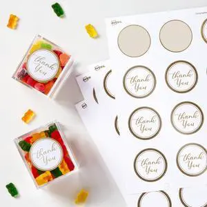 Avery Matte White Round Labels with Metallic Gold Borders, 2" Diameter, 120 Blank Round Labels (22876)