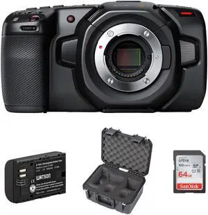 Blackmagic Design Pocket Cinema Camera 4K Bundle with SKB iSeries Waterproof Case, 64GB Memory Card & Battery Pack