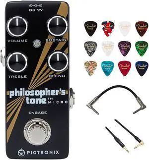 Pigtronix Guitar Compression Effects Pedal, Black (PTM)