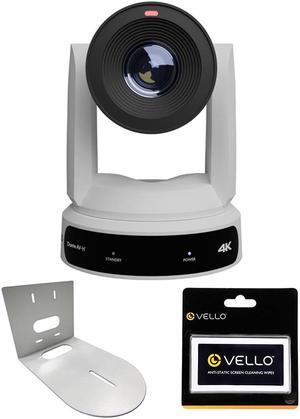PTZOptics Link 4K SDI/HDMI/USB/IP PTZ Camera with 30x Optical Zoom (White) Bundle with HuddleCamHD (White)HCM-1 Small Universal Wall Mount Bracket and Anti-Static Screen Cleaning Wipes