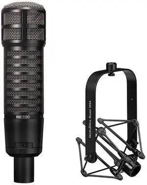 Electro-Voice RE320 Large Diaphragm Dynamic Vocal Microphone with Electro-Voice 309A Mic Shockmount Bundle