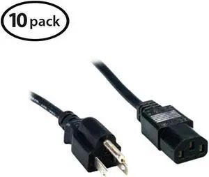 Comprehensive Standard PC Power Cord 3' (10-Pieces)