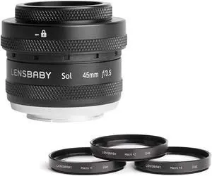 Lensbaby Sol 45mm f/3.5 Lens for Nikon Z Cameras with Lensbaby 46mm Macro Filters Bundle Lensbaby Sol 45mm f/3.5 Lens for Nikon Z Cameras with Lensbaby 46mm Macro Filters Bundle