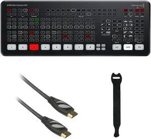 Blackmagic Design ATEM Mini Extreme ISO Bundle with HDMI Cable with Ethernet & 10-Pack Straps