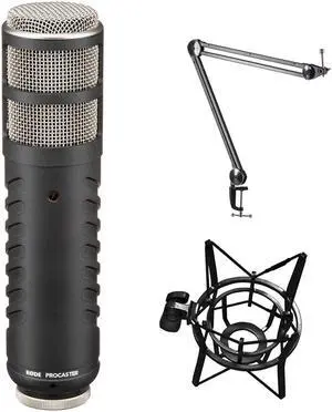 Rode Procaster Broadcast Dynamic Vocal Mic Bundle with Heil Sound PL2T Boom Mount & Rode PSM1 Shockmount