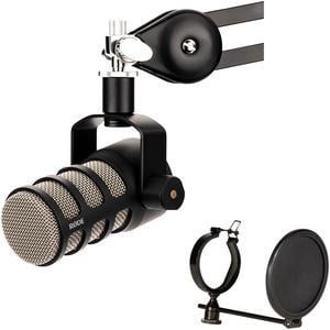 Rode PodMic Dynamic Podcasting Microphone Bundle with On-Stage PBPM-JBH Pop Blocker