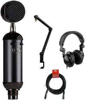 Blue Compass Premium Tube-Style Broadcast Boom Arm with Kellopy Pop Filter  & 20' XLR Cable Bundle