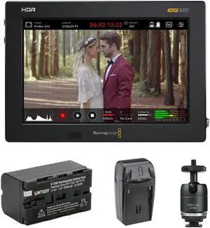 Blackmagic Design Video Assist 7" 12G-SDI/HDMI HDR Recording Monitor with NP-F770 Li-ion Battery Pack,  AC/DC Charger & Ball Head Bundle