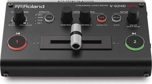 Roland V-02HD MK II Multi-Format Audio/Video Mixer for Professional Streaming with Two HDMI Cameras, 10-Channel Audio Mixing, and Video Effects (V-02HD MK II)