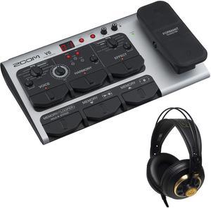 Zoom V6-SP Multi-Effects Vocal Processor Pedal Bundle with AKG K240 Studio Pro Stereo Headphones