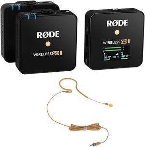 Rode Microphones Wireless GO II Dual Channel Wireless Microphone System Bundle with Polsen ESM-1-35H Single-Sided Earset Mic