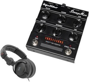 Hughes & Kettner StompMan Guitar 50-watt Amplifier Pedal Bundle with Polsen HPC-A30-MK2 Studio Monitor Headphones
