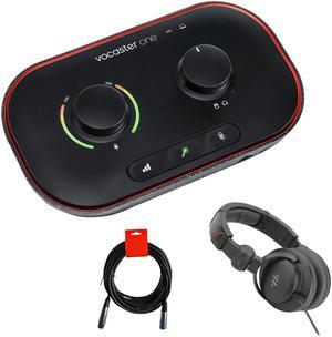 Focusrite Vocaster One Podcasting Interface Bundle with Polsen HPC-A30-MK2 Studio Monitor Headphones and XLR-XLR Cable