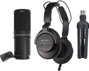 Zoom ZDM-1 Podcast Mic Pack with Headphones, Windscreen, XLR, and Tabletop Stand