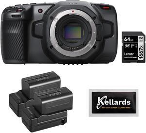 Blackmagic Design Pocket Cinema Camera 6K G2 Bundle with Lexar 64GB Pro SDXC Card and GVM NP-F750 4400mAh Batteries with Chargers