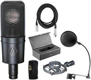 Audio-Technica AT4040 Cardioid Condenser Microphone Bundle with Pop Filter, XLR Cable, Shockmount, case and cover