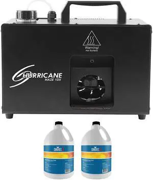 CHAUVET DJ Hurricane Haze 1DX Water-Based Haze Machine (HHAZE1DX) Bundle with 2x CHAUVET DJ High Performance Haze Fluid - 1 Gallon