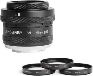 Lensbaby Sol 45mm f/3.5 Lens for Sony E Cameras with Lensbaby 46mm Macro Filters Bundle Lensbaby Sol 45mm f/3.5 Lens for Sony E Cameras with Lensbaby 46mm Macro Filters Bundle