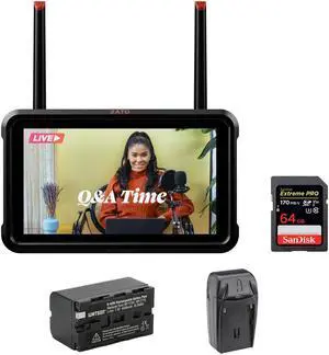 Atomos ZATO CONNECT 5.2" Network-Connected Video Monitor Bundle with 64GB Memory Card, Li-ION Battery Pack, and AC/DC Charger