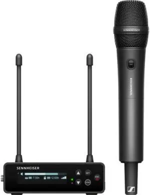 Sennheiser EW-DP 835 SET Camera-Mount Digital Wireless Handheld Mic System (Q1-6: 470 to 526 MHz) Bundle with Watson Rapid Charger with 4 AA Batteries and Auray WSB-1S Carrying Bag