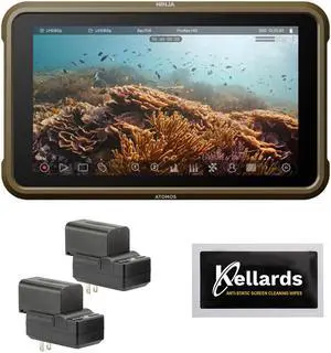 Atomos Ninja 5.2" 4K HDMI Recording Monitor Bundle with Genaray 2x NP-F770 4400mAh Batteries and 2x Compact Chargers Kit and Anti-Static Screen Cleaning Wipes (5-Pack)