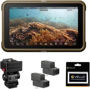 Atomos Ninja 5.2" 4K HDMI Recording Monitor Bundle with Atomos AtomX 5 and 7" Monitor Mount, Genaray 2x NP-F770 4400mAh Batteries and 2x Compact Chargers Kit and Anti-Static Screen Cleaning Wipes