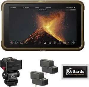 Atomos Ninja Ultra 5.2" 4K HDMI Recording Monitor Bundle with Atomos AtomX 5 and 7" Monitor Mount, Genaray 2x NP-F770 4400mAh Batteries and 2x Compact Chargers Kit and Anti-Static Cleaning Wipes