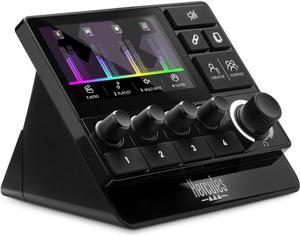 Hercules Stream 200 XLR, Pro Audio Mixer for Advanced Content Creators, with XLR Mic Pre-Amp, LCD Screen, High Resolution Encoders, 4 Actions Buttons and Customizable Interface.  Compatible with PC.