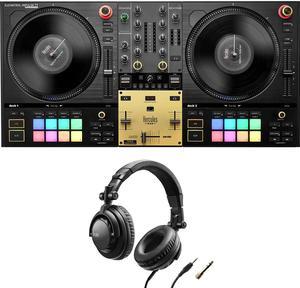 Hercules DJControl Inpulse T7 Premium 2-Deck Motorized DJ Controller Bundle with Hercules HDP DJ45 Closed-Back, Over-Ear DJ Headphones