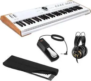 Arturia Astrolab Avant-Garde Stage Keyboard with Analog Lab Pro Integration Bundle with AKG K 240 Studio Professional Semi-Open Stereo Headphones, FP-P1L Sustain Pedal and Keyboard Dust Cover