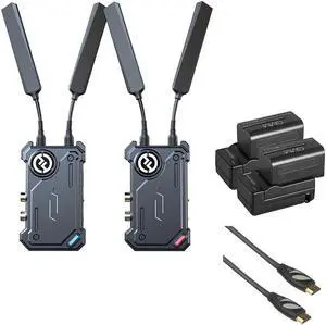 Hollyland Cosmo C1 SDI/HDMI Wireless Video Transmission System Bundle with GVM NP-F750 4400mAh Batteries Plus Chargers and HDMI Cable 6'