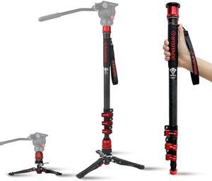 iFootage Cobra 3 Carbon Fiber Monopod with Pedal-Release Mini Tripod Base