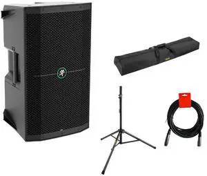Mackie THUMP 210 Bundle with Auray Speaker Stand Bag 51" Interior (Black), Auray SS-4420 Steel Speaker Stand and XLR- XLR Cable