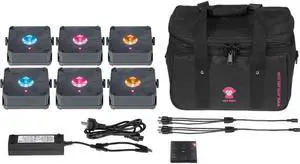 Ape Labs Mini 2.0 IP - DJ LED Par Lights Battery Uplight Gray RoadPack (6pc)