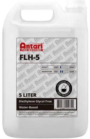 Antari FLH-5E - 5-Liter Bottle of Water-Based Heavy Density and Long Hang Time Faze Fluid